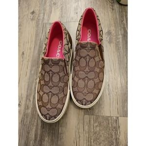 Coach Slip On Sneaker Pink Lining Logo Us 6B Luxury